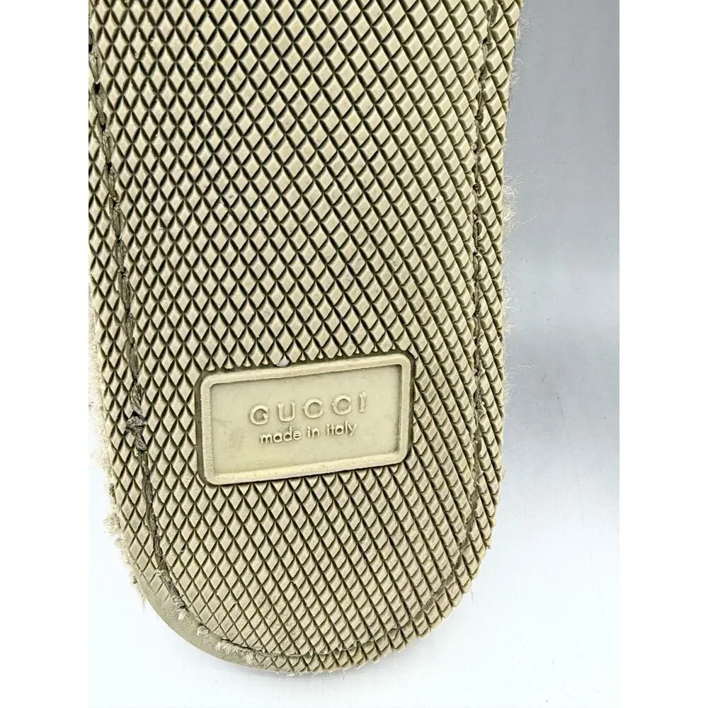 GUCCI GG Supreme Horsebit Monogram Espadrille Loafers Red Sz 10 $995